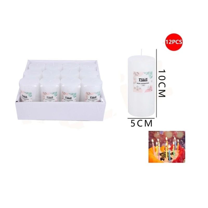 GENERICO - Velas Decorativas Jazmin Blanco 510cm 12pcs