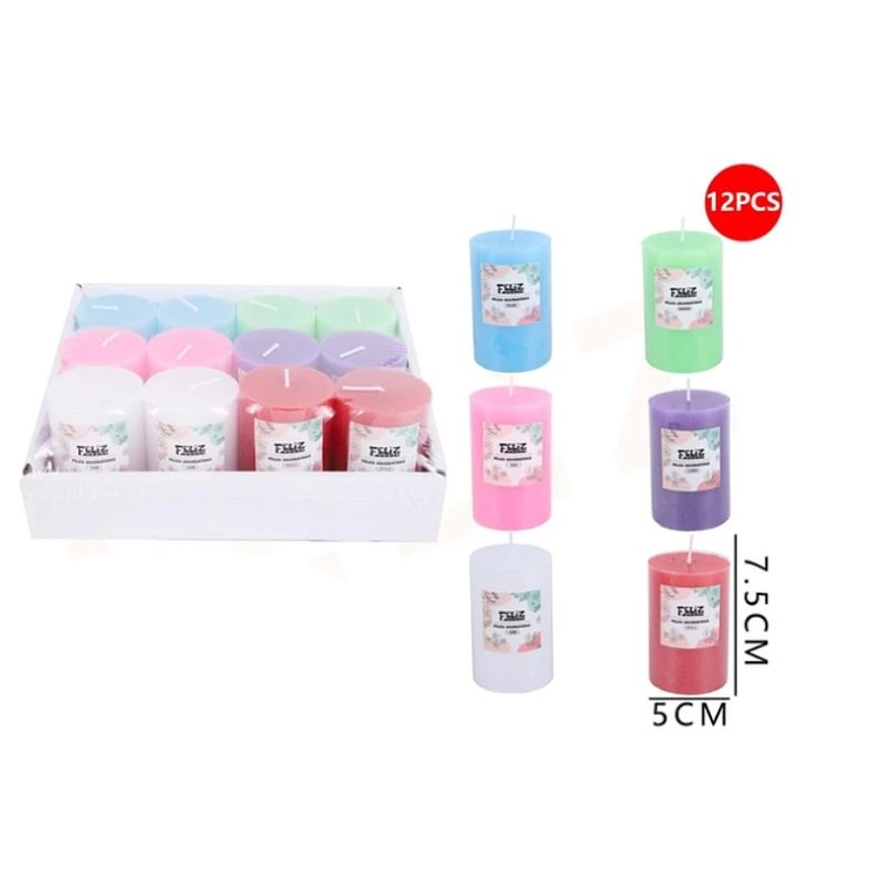 GENERICO - Velas Decorativas 6 Colores 5*7.5cm 12pcs