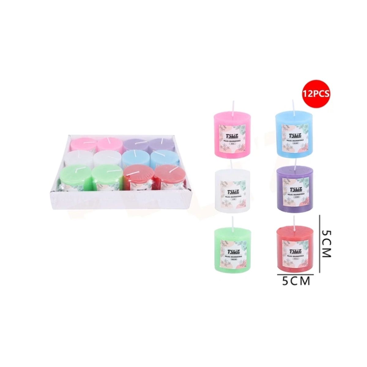 GENERICO - Velas Decorativas Seis Colores 55cm 12pcs