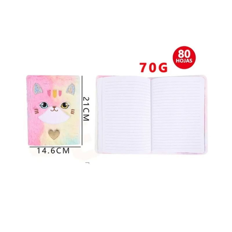 GENERICO - Libreta Diseño Gatito De Peluche 14621cm
