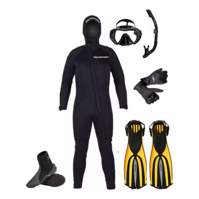 AQUASPORT - PACK BUCEO PRO AQUASPORT ELITE PROFESIONAL 6 PRODUCTOS - M - Negro - M