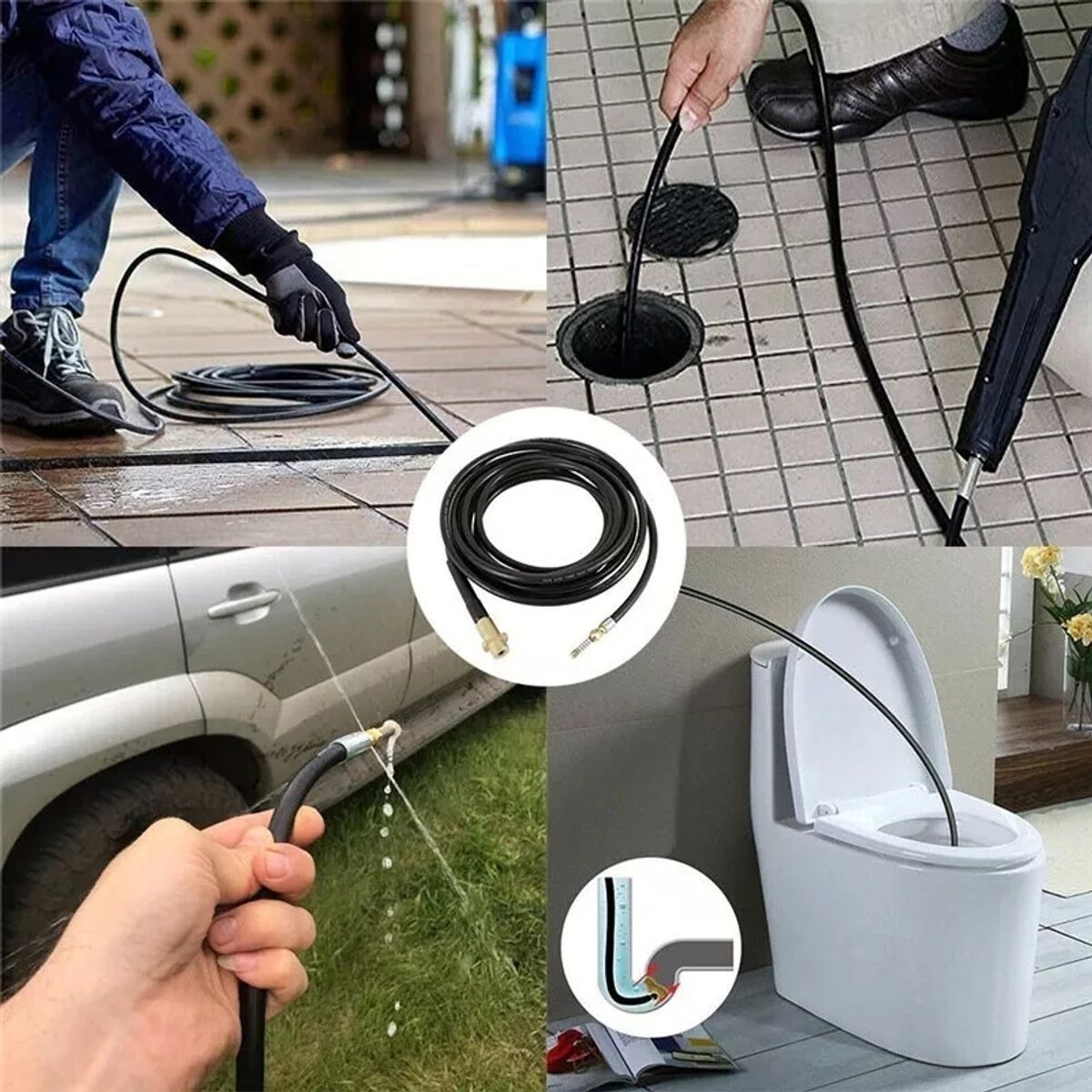 GENERICO - Manguera 10mt Destape A Presión Alcantarillados Para Karcher