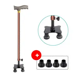 ZG STORE - Bastón Muleta Acero Inox T Apoyo Ortopédico Regulable+4 Patas Repuesto