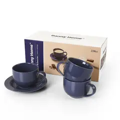DANNY HOME - Set 6 Tazas de Cafe con Platillo Violeta 220 cc