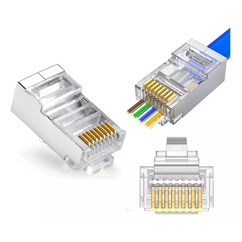 KUANGYE - Conector Macho Rj45 Cat6 Metálico 50 Unidades
