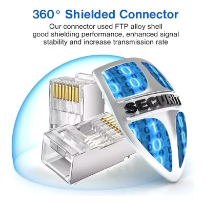 Imagen 2 del producto Conector Macho Rj45 Cat6 Metálico 50 Unidades