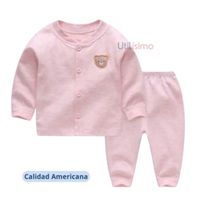 Set 2 Piezas Pijama Niña Oso Rosa 100% Algodón