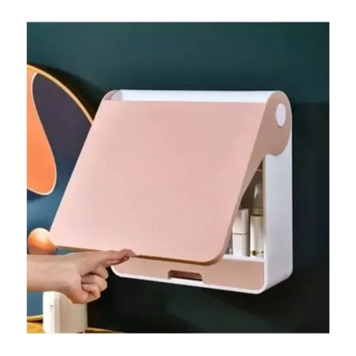 GENERICO - Organizador de Cosméticos con Espejo Rosado