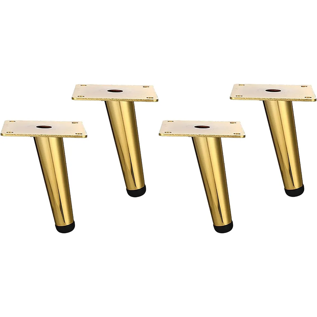 KUANGYE - Pack 4 Patas Metálicas Dorada Inclinada Altura 25cm Muebles