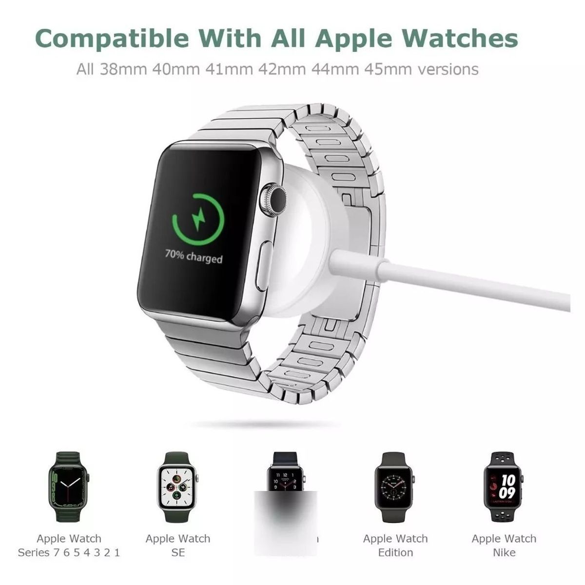 KUANGYE - Cable Cargador Magnético Para Apple Watch Serie 2 3 4 5 6 Se
