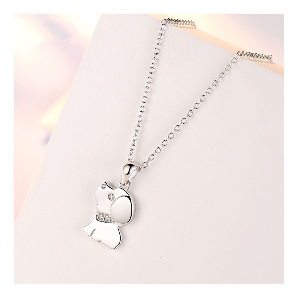 ZG JOYAS - Cadena Collar Mujer Plata S925 Cachorro Perro Perrito