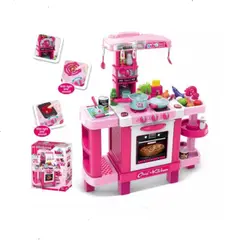 GENERICO - Cocina De Juguete 87cm Con Luz Sonido Hervidor Vapor rosa