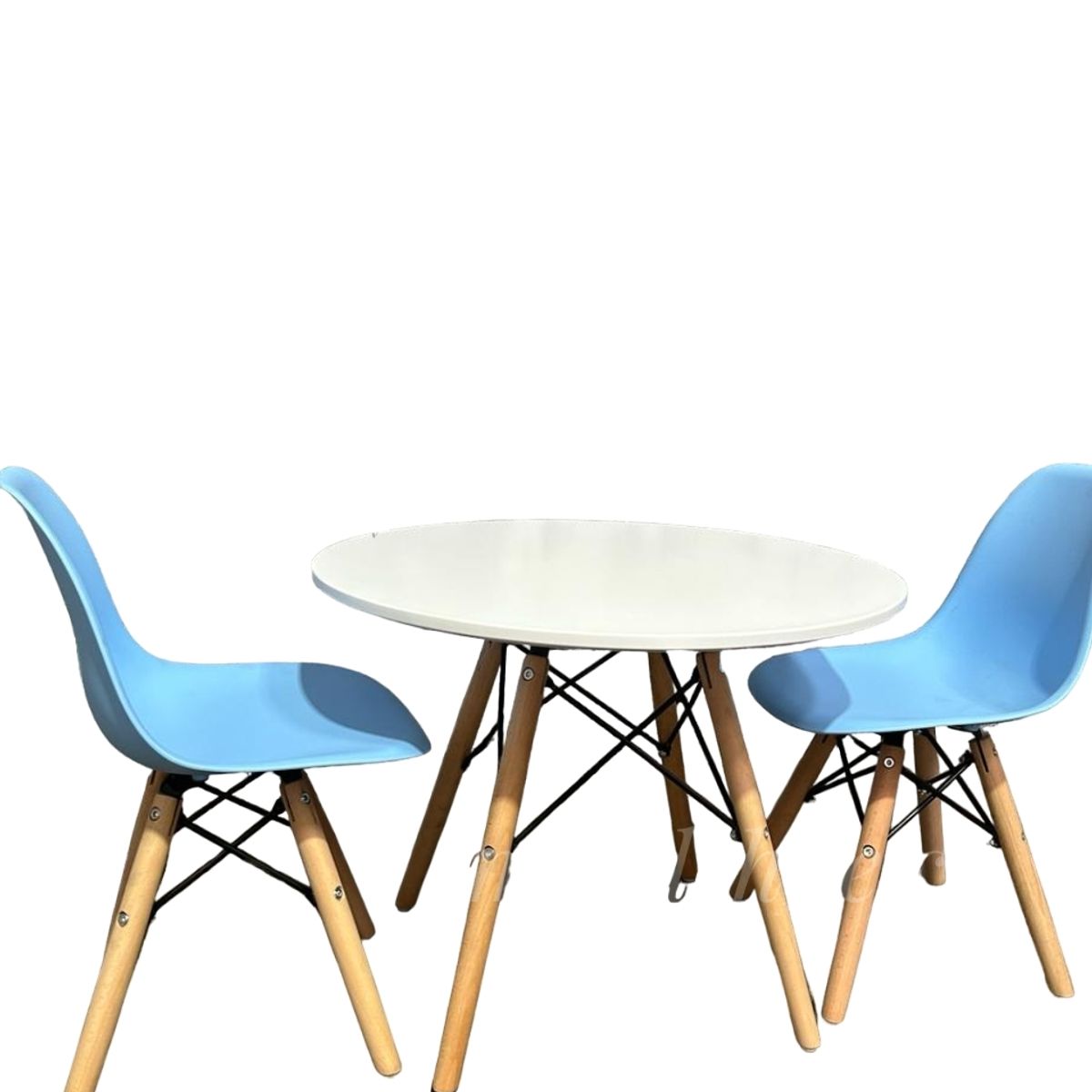 GENERICO - Set Comedor Kids Mesa más 2 Sillas Eames Kids Celeste
