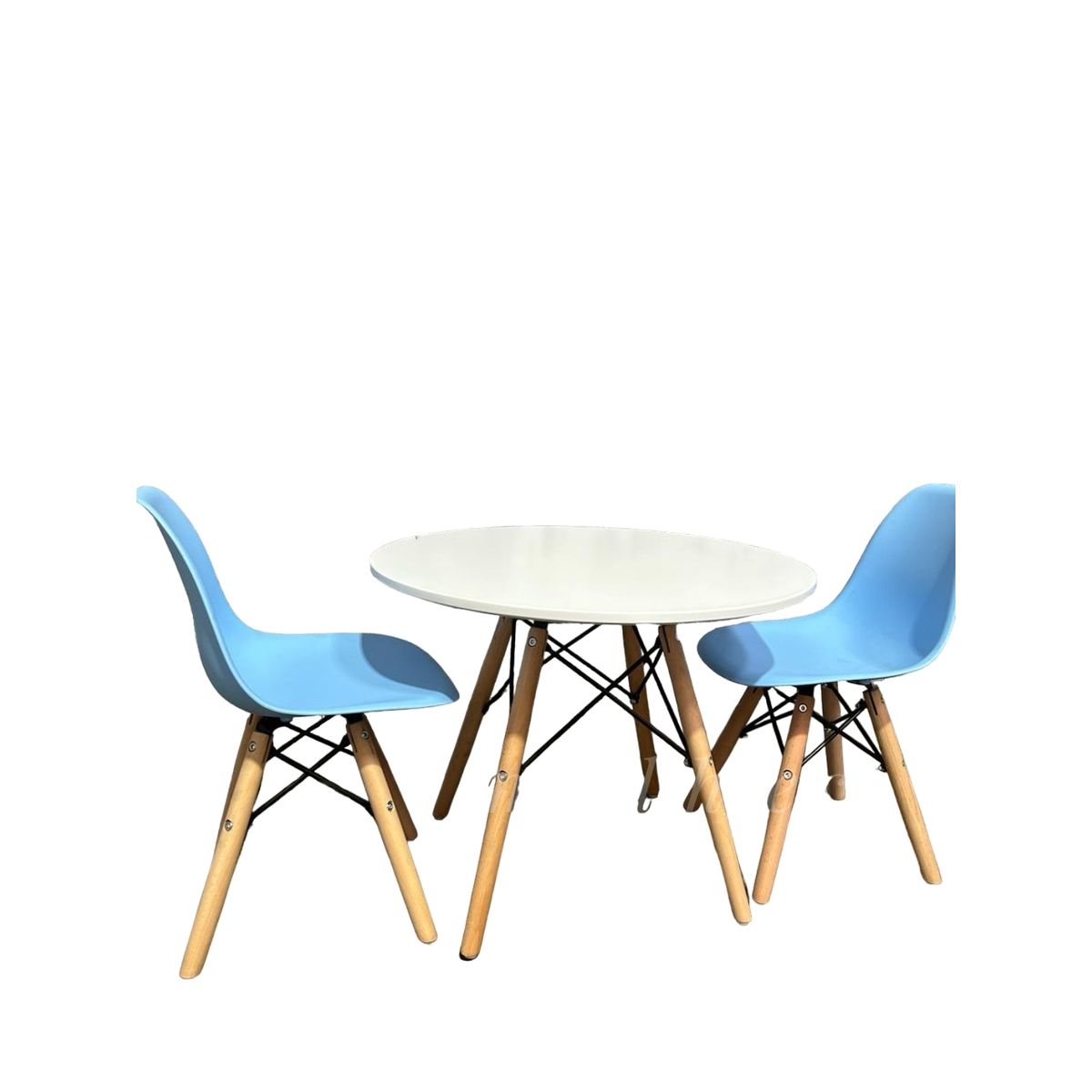 GENERICO - Set Comedor Kids Mesa más 2 Sillas Eames Kids Celeste