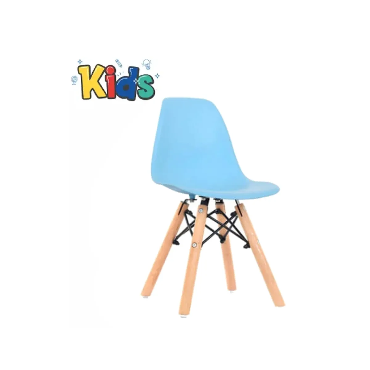 GENERICO - Set Comedor Kids Mesa más 2 Sillas Eames Kids Celeste