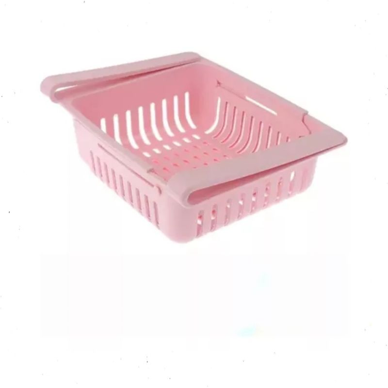 GENERICO - Organizador Retráctil Para Nevera Con Cajón Extraíble Cocina Rosa