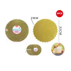 GENERICO - Base De Torta Dorado 32cm Espesor 2mm Carton