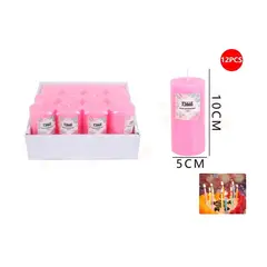 GENERICO - Velas Decorativas Rosa 510cm 12pcs