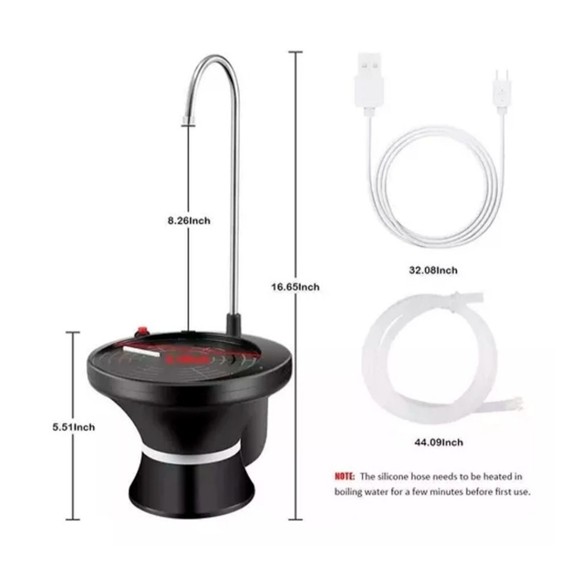 GENERICO - Dispensador Bomba Agua Electrico Con Base Recargable Color Negro