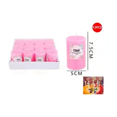 GENERICO - Velas Decorativas Rosa 575cm 12pcs