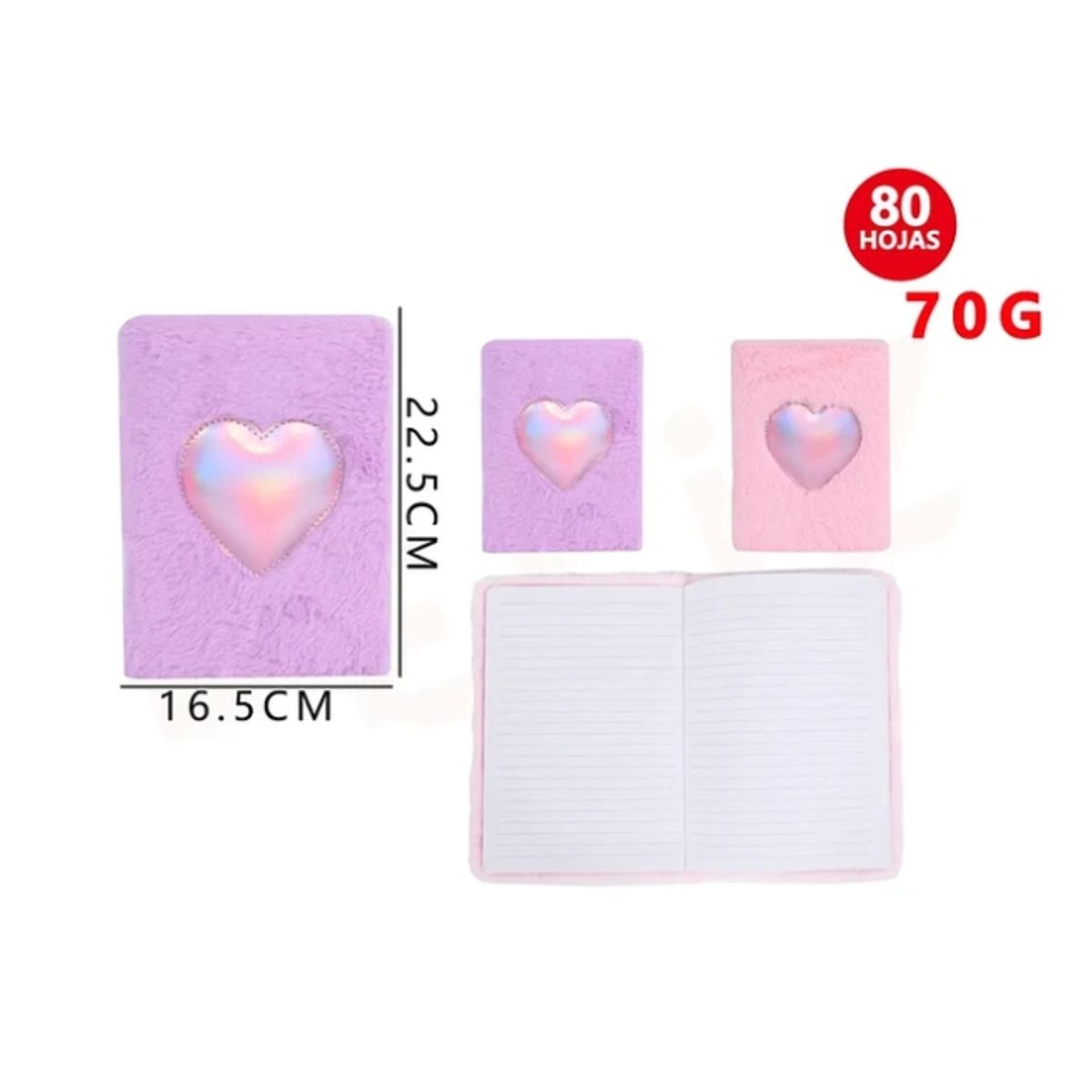 GENERICO - Libreta Diseño Corazón 165225cm