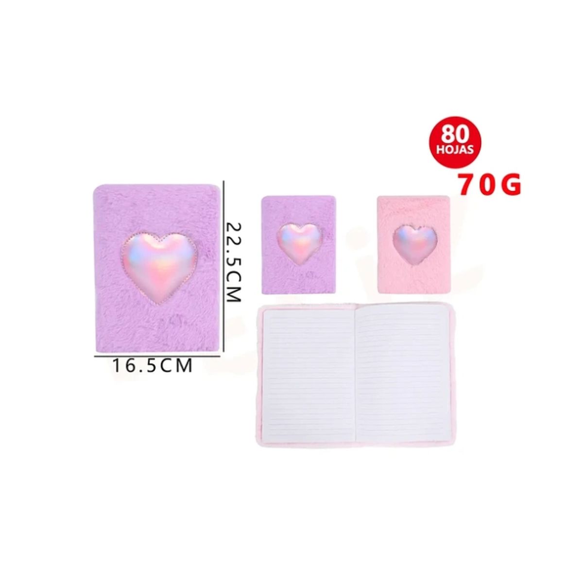 GENERICO - Libreta Diseño Corazón 165225cm