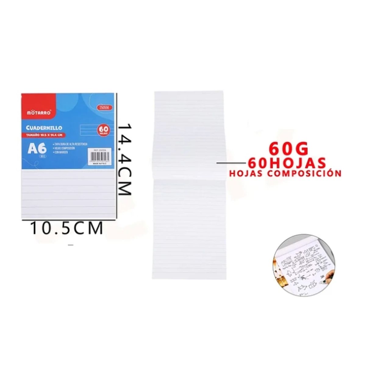 GENERICO - Cuadernillo De Composición 14.4*10.4cm 60 Hojas