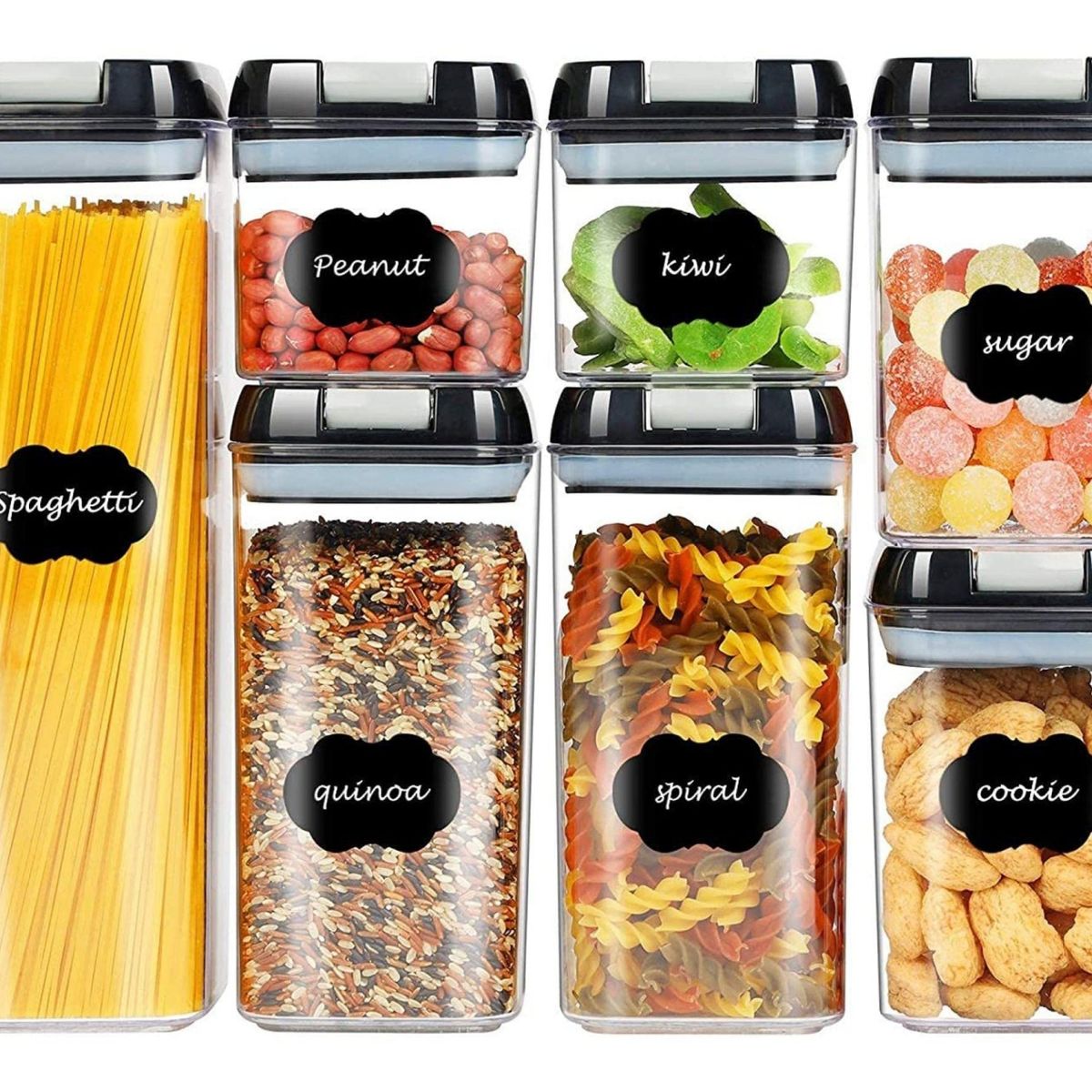 GENERICO - Set De 7 Contenedores Hermeticos De Plastico Cocina Despensa