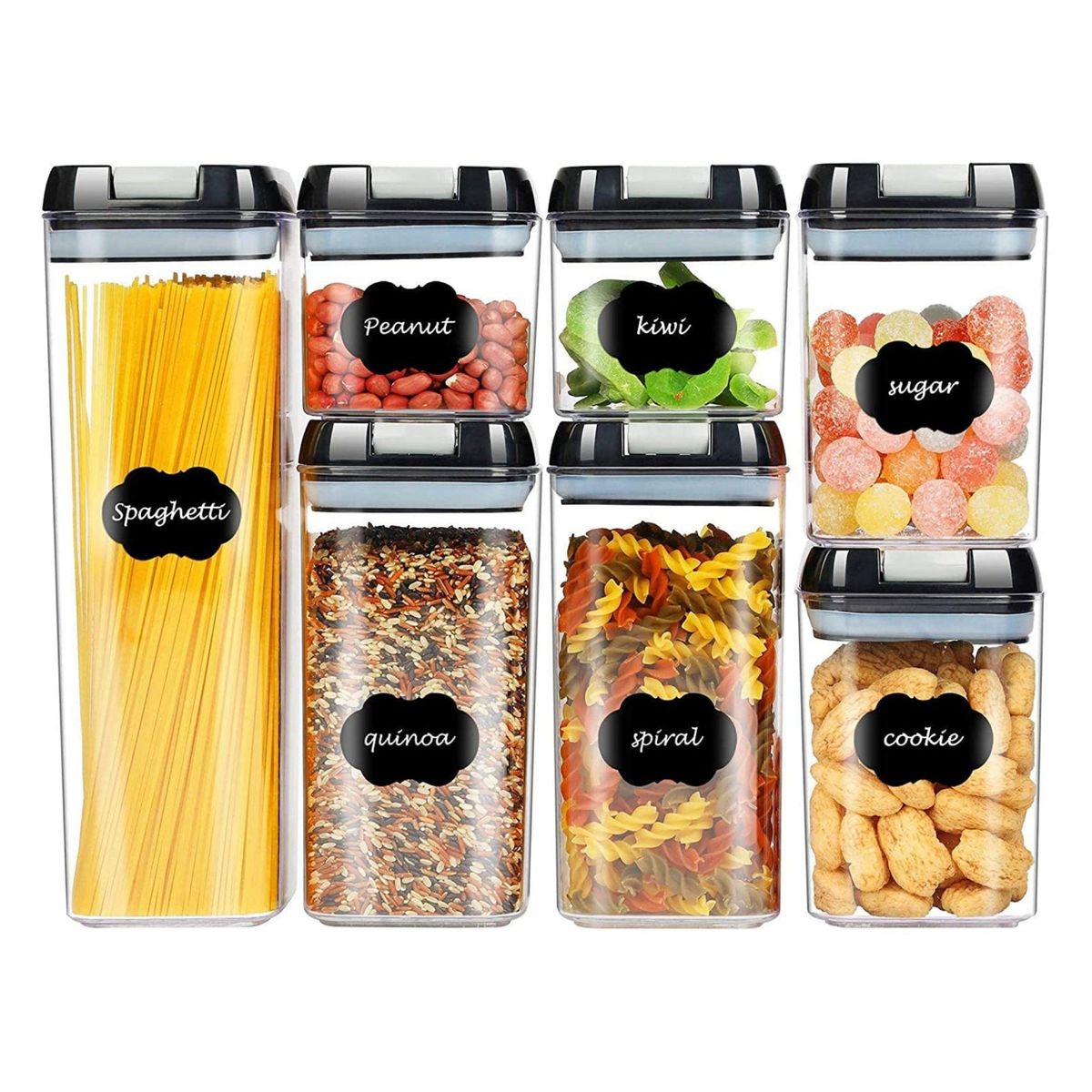 GENERICO - Set De 7 Contenedores Hermeticos De Plastico Cocina Despensa