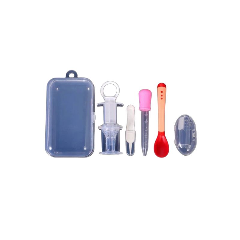 GENERICO - Estuche Con Cuchara Gotero Cepillo Dosificador Medicina Bebe