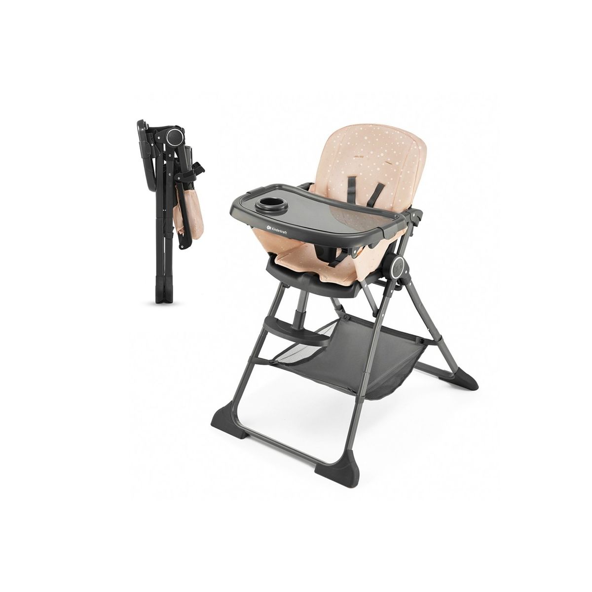 KINDERKRAFT - Silla de Comer Plegable FOLDEE Rosa KINDERKRAFT