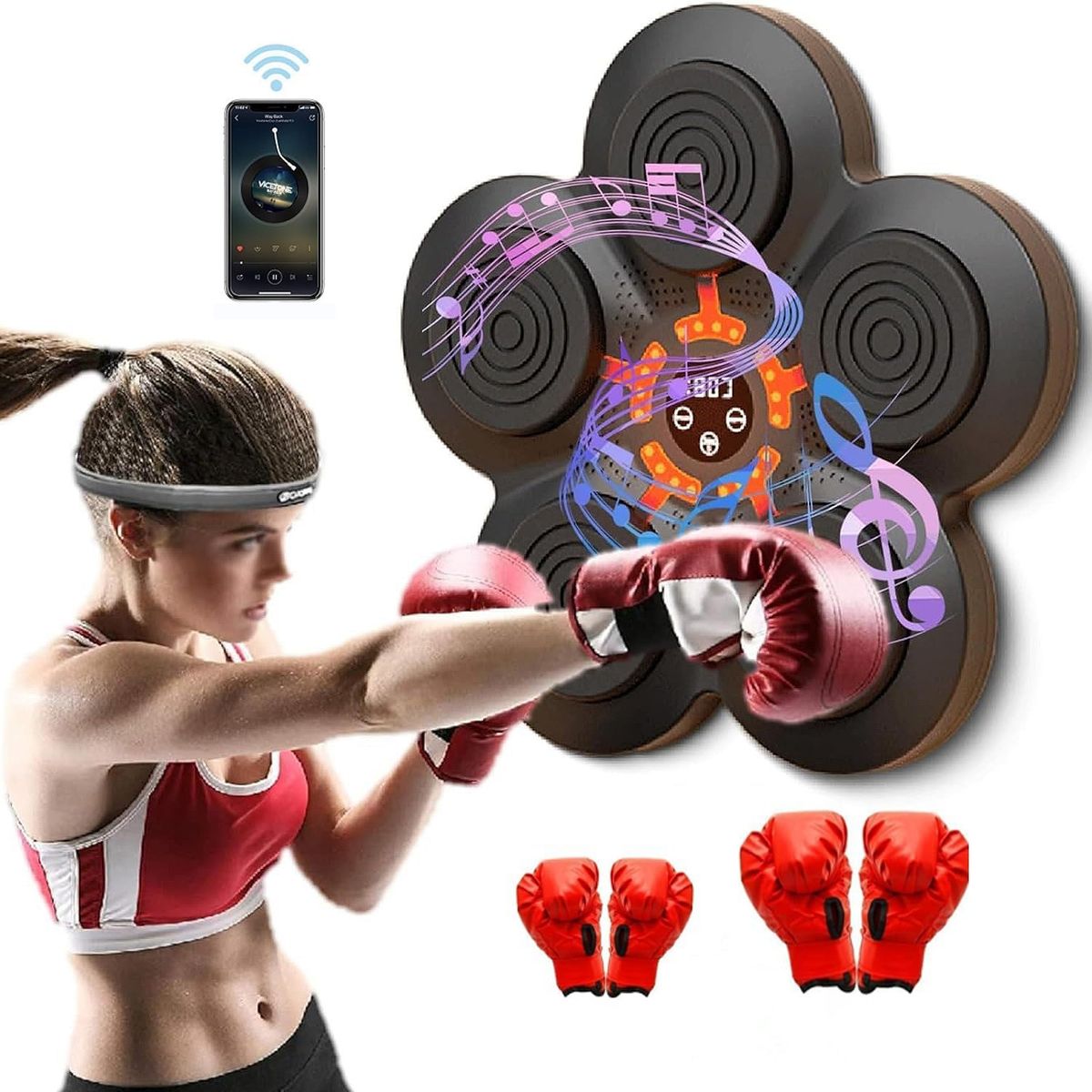 TNAKIEX - Máquina De Boxeo De Música Inteligente Objetivo De Pared