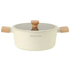 DANNY HOME - Olla Cacerola de Alumninio Forjado con Tapa Cristal y Silicona 24cm