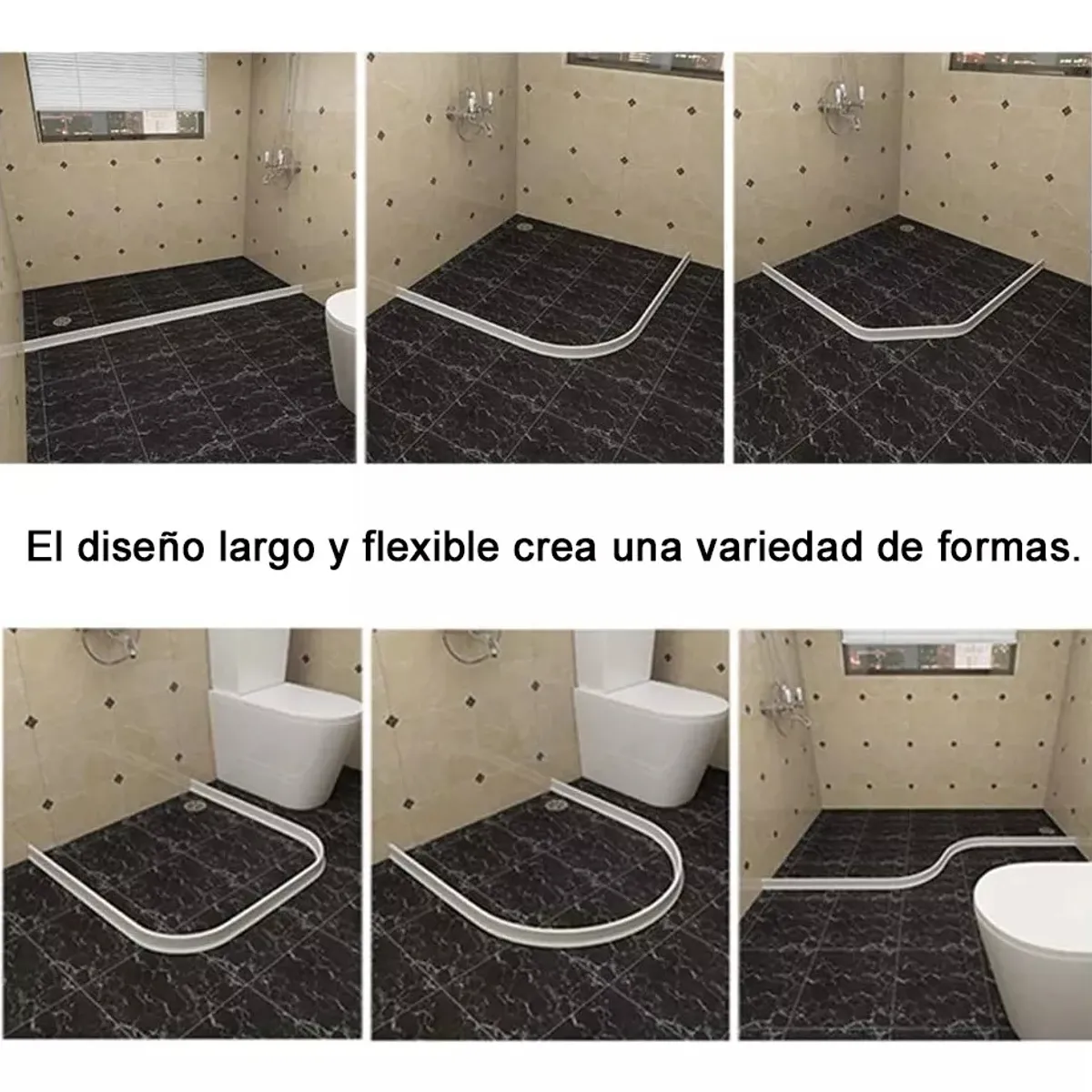 KUANGYE - 2m Plegable Barrera De Agua De Tpe Para Umbral De Baño