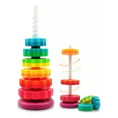 KUANGYE - Spin Again Torre Giratoria Encaje Rainbow Juguete Apilar