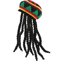 KUANGYE - Peluca Rasta Con Gorro