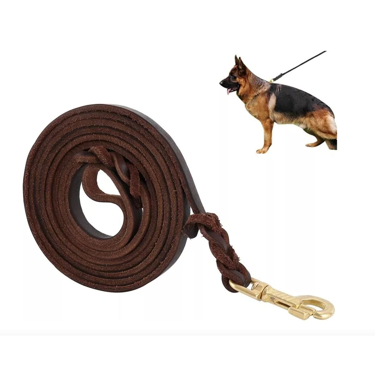 GENERICO - Pet Correa De Cuero De Entrenamiento De Perro 200x12mm