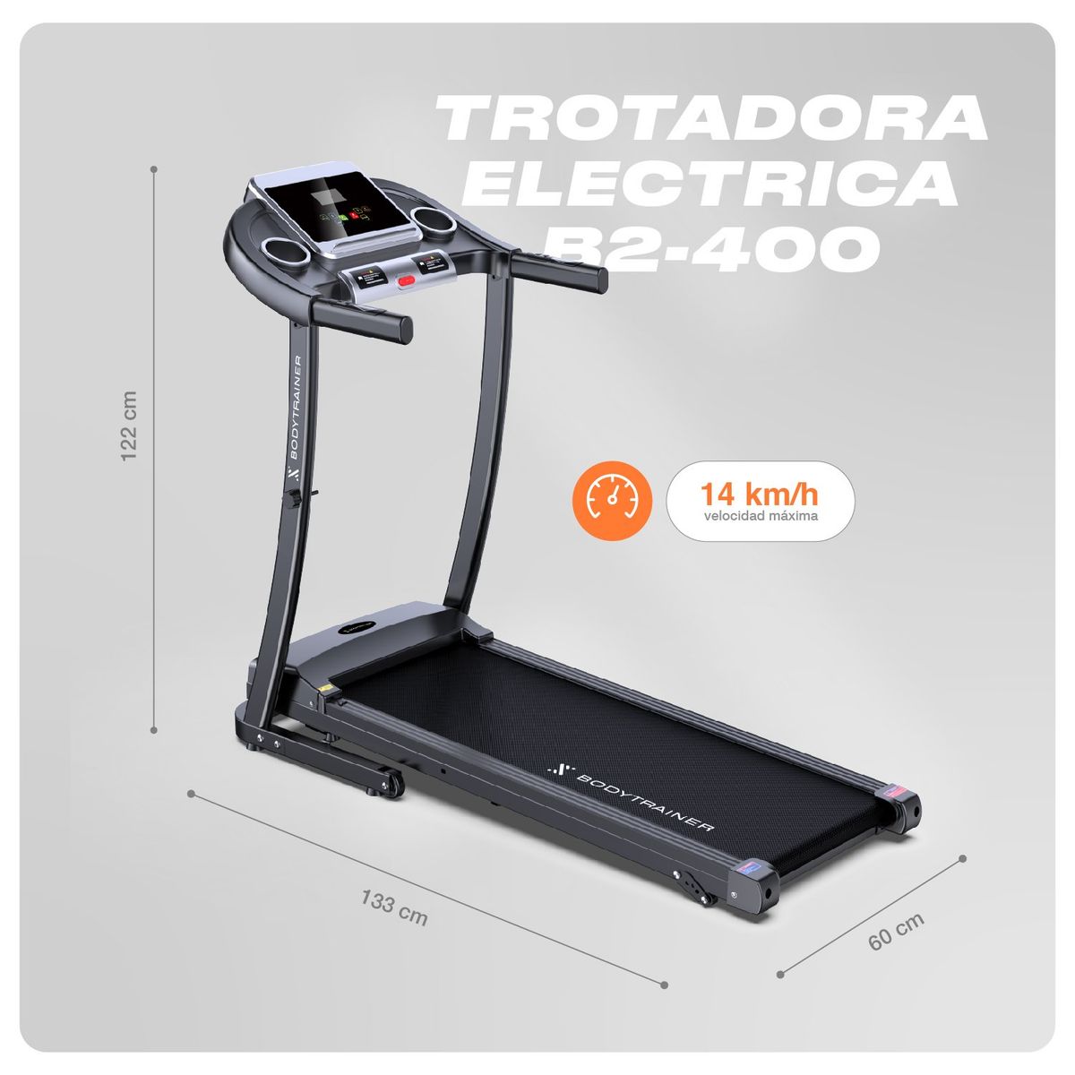 BODYTRAINER - Trotadora Eléctrica Bodytrainer B2-400 14 Km/h Plegable