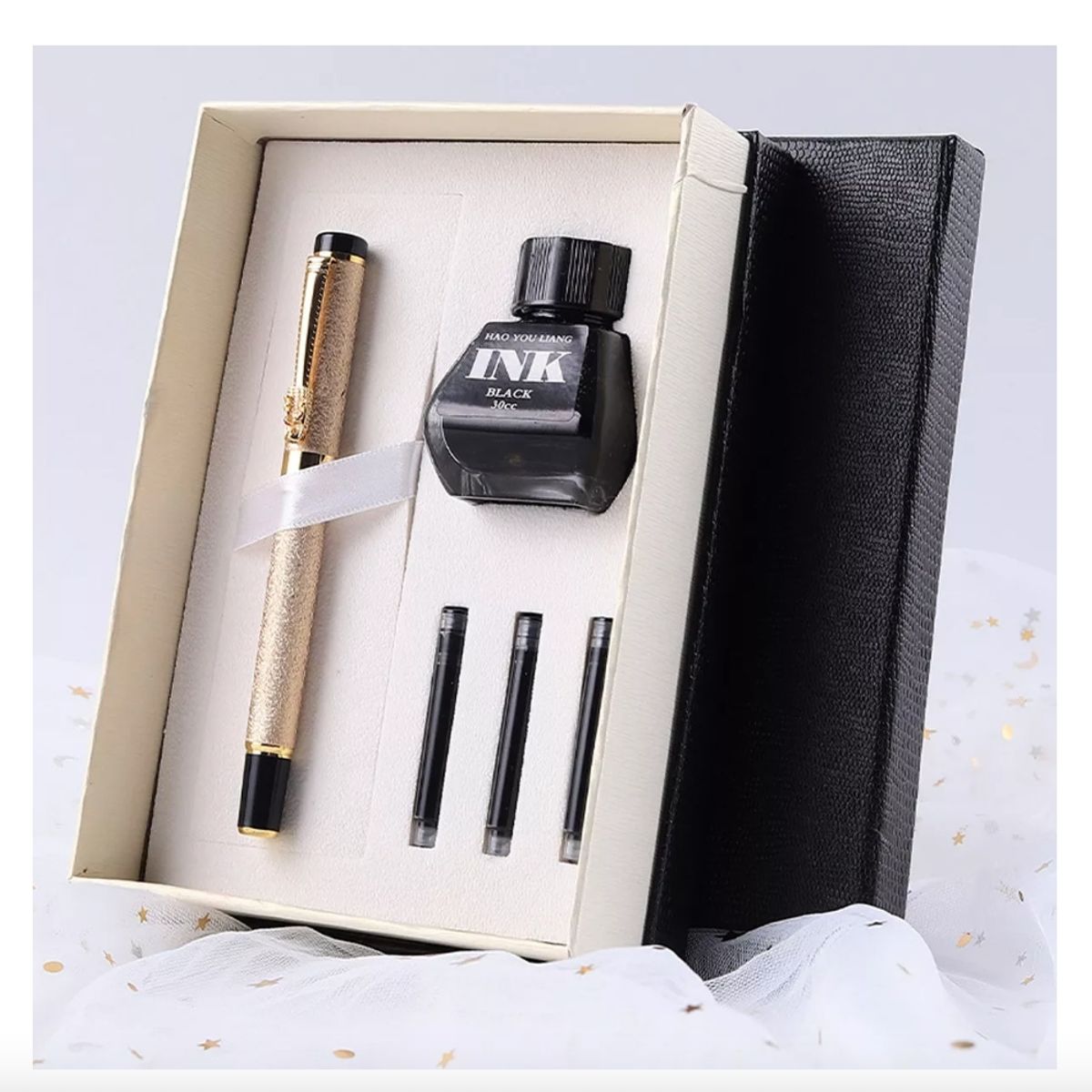 GENERICO - Elegante Pluma Estilográfica Comercial De Metal Con Caja