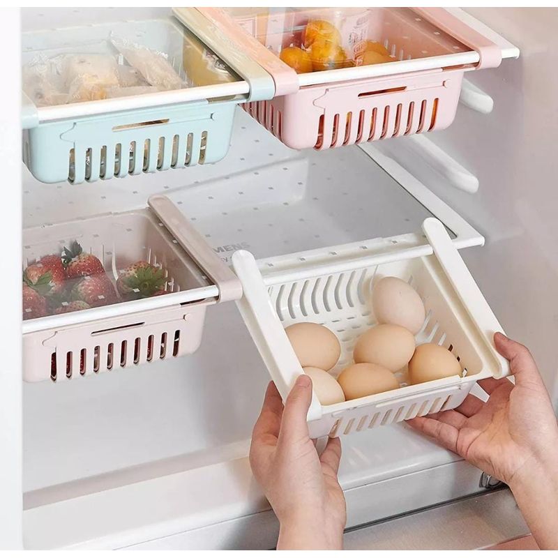 GENERICO - Cesta Plegable Organizadora Ideal Poco Espacio Refrigerador