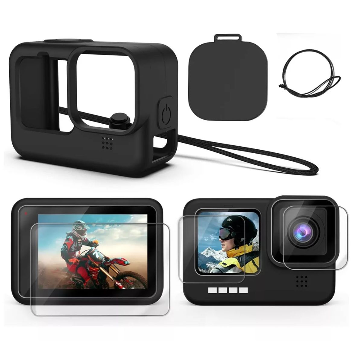GENERICO - Funda De Silicona Para Gopro Hero 11 10 9 Kit De Accesorios