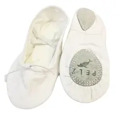 GENERICO - Zapatilla Ballet de lona media punta, con cordón. Blanca - Negra