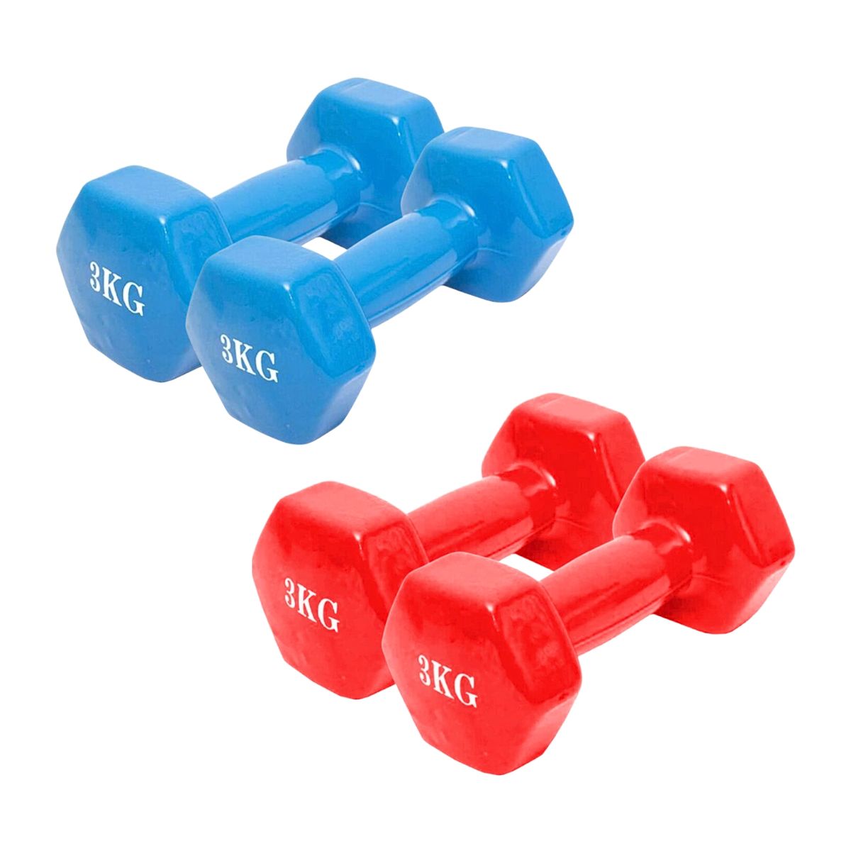 GENERICO - Pack x2 Mancuerna De 3 Kilos Fitness Yoga Gym Pesas Colores