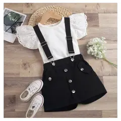 GENERICO - VESTIDO JARDINERA MÁS POLERA BEBÉ NIÑA PEQUEÑA LUZ