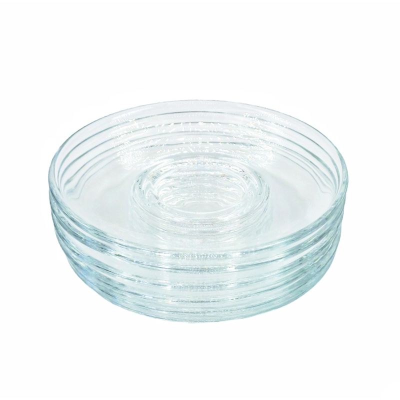 MOGA - Platillo Plato De Vidrio Para Taza Mug 17Cm Pack 6 Pcs