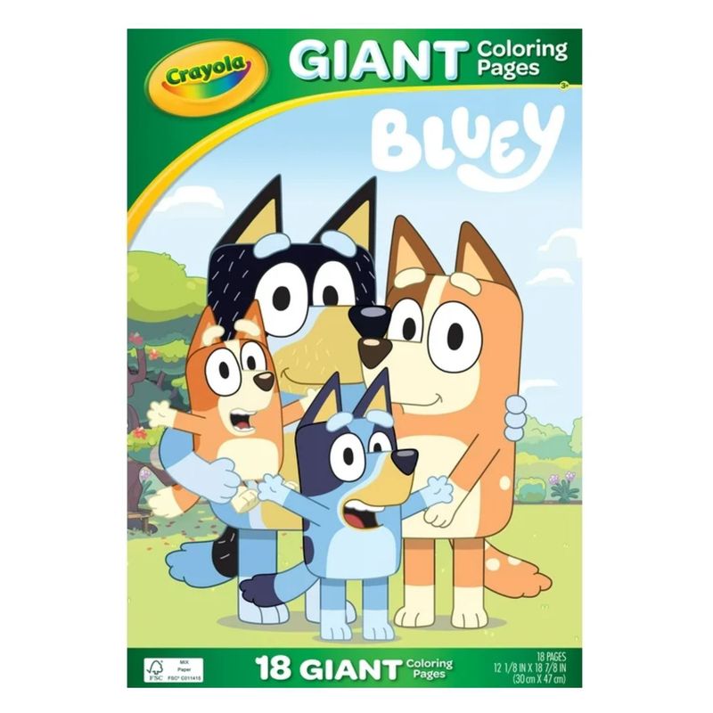 CRAYOLA - SET GIGANTE PARA COLOREAR BLUEY 18 PG + 24 CRAYONES