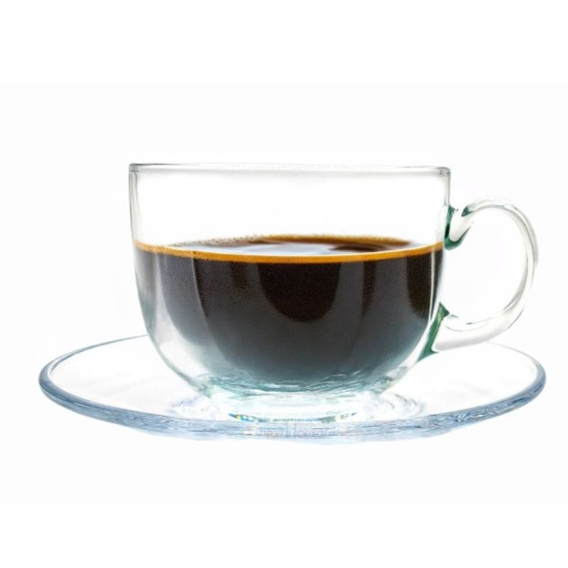 MOGA - Taza Con Platillo Vidrio Mug Pack 6 Pcs 470Ml Café