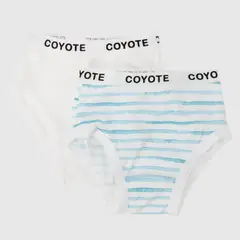 COYOTE KIDS - Pack calzones blanco celeste algodón peruano - Celeste.