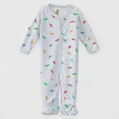 COYOTE KIDS - Enterito gris dinosaurios algodón peruano - Gris