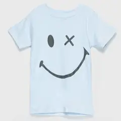 COYOTE KIDS - Polera celeste smile algodón peruano - Celeste